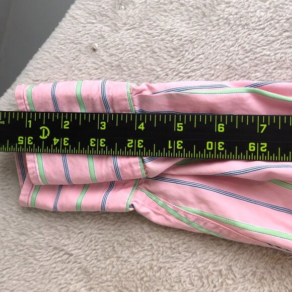 Abercrombie & Fitch Men's Shirt Medium Striped Pink Long Sleeve Button Up - Picture 6 of 10